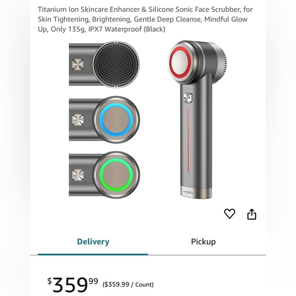 Titanium Ion Skincare Enhancer & Silicone Sonic Face Scrubber (1 Beige, 1 Black) - Picture 12 of 13